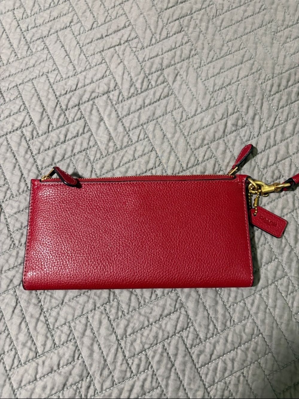 Coach Red Leather Wristlet Wallet - Picture 3 of 5